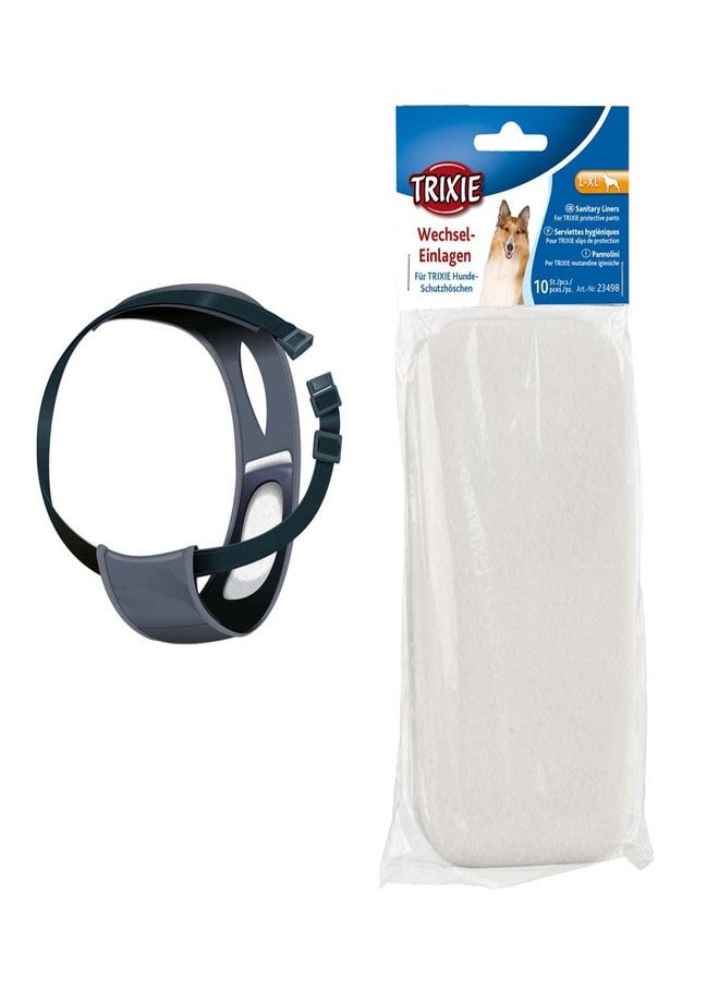 تريكسي سراويل تريكسي الواقية للكلبات | مصممة خصيصًا للكلاب خلال فصل الشتاء لمنع تلطيخ السجاد والأقمشة الأخرى | قابلة للغسل - مقاس L: 50-59 سم، مع 10 وسادات للسراويل الواقية، مقاس L-XL - Image 1